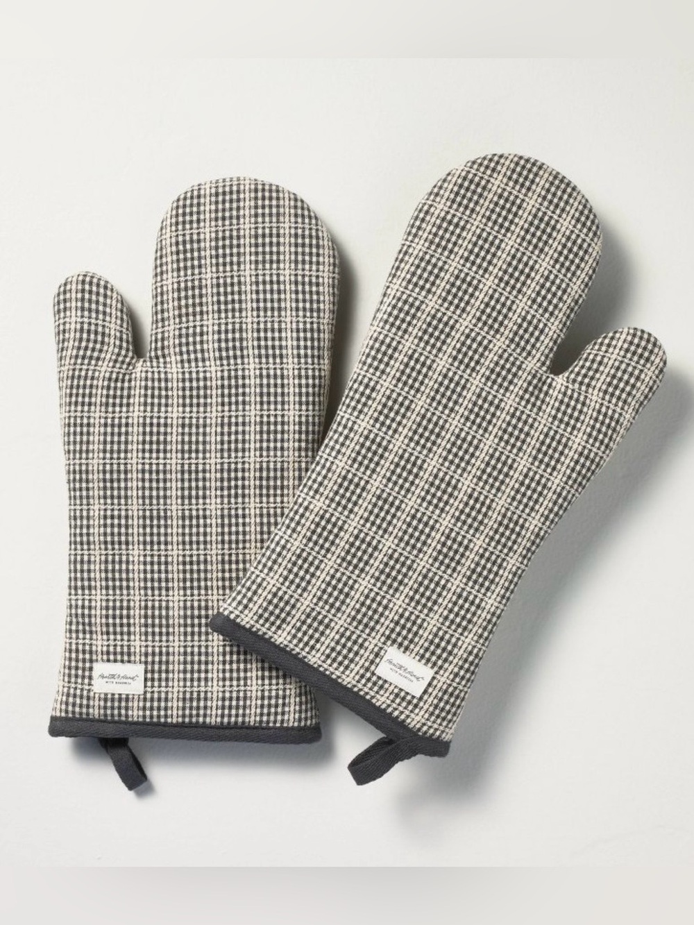 Plaid Potholders Gray/Natural - Hearth &
Hand™ with Magnolia
